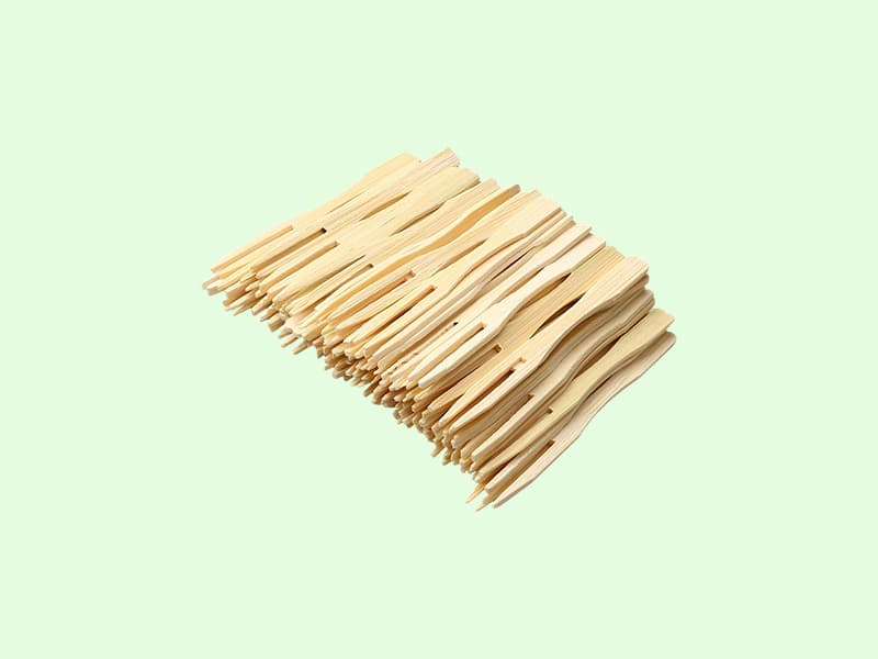 Wooden Fruit Fork Sticks - 9cm | Disposable Cutlery