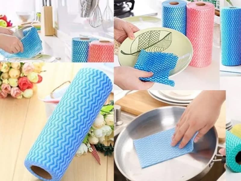 Multicolor Washable Kitchen Towel Roll (Non Woven) 3