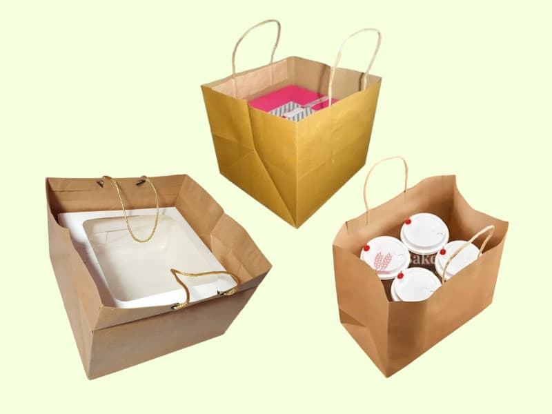 Brown Paper Carry Bag for Cake Boxes - 0.5kg | 1kg 3
