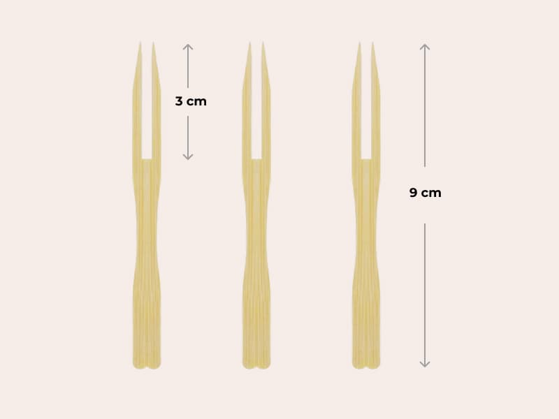 Wooden Fruit Fork Sticks - 9cm | Disposable Cutlery 2