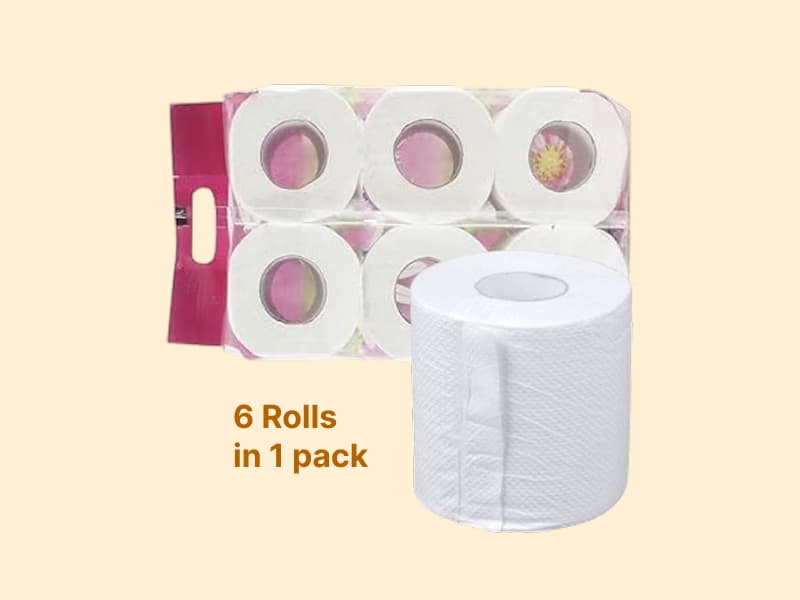 Ultra Soft Toilet Roll Tissue Paper 6in1 Pack - 2ply