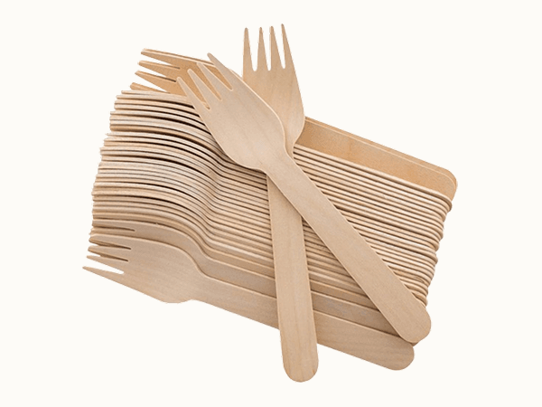 Disposable Wooden Forks Biodegradable - 16cm