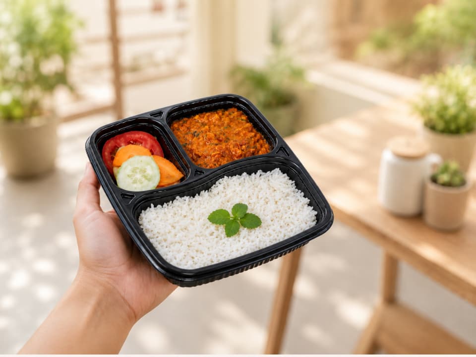 3 Mini Compartments Meal Tray |  3CP Mini Food Packing 2
