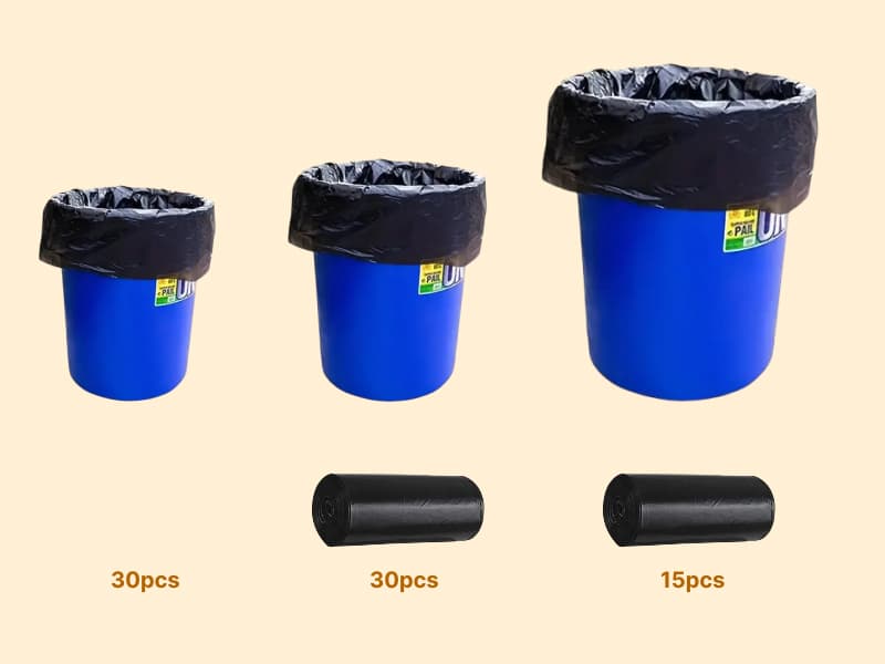 Disposable Garbage Bag Rolls Black - 19"x21" | 29"x39" 2