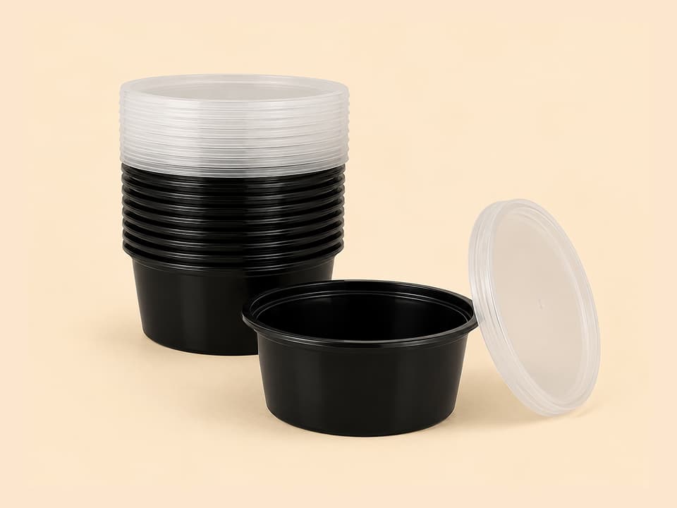 Disposable Round Food Containers with Lids - 250ml | 300ml | 500ml 2