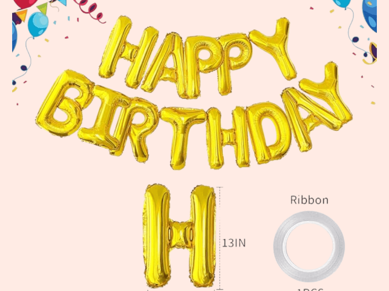 Happy Birthday Foil Balloon Letters for Decoration - Golden | Silver 2