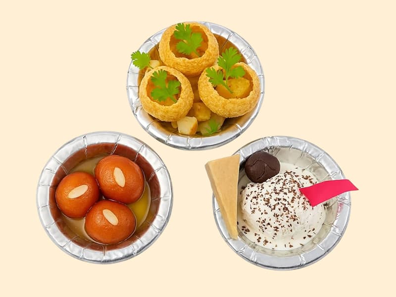 Disposable Silver Dona for Prasad/ Panipuri - 5 Inches 3