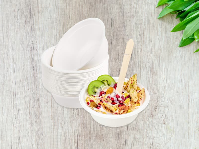 Bagasse/Sugarcane Round Pulp Bowls - 180ml 3