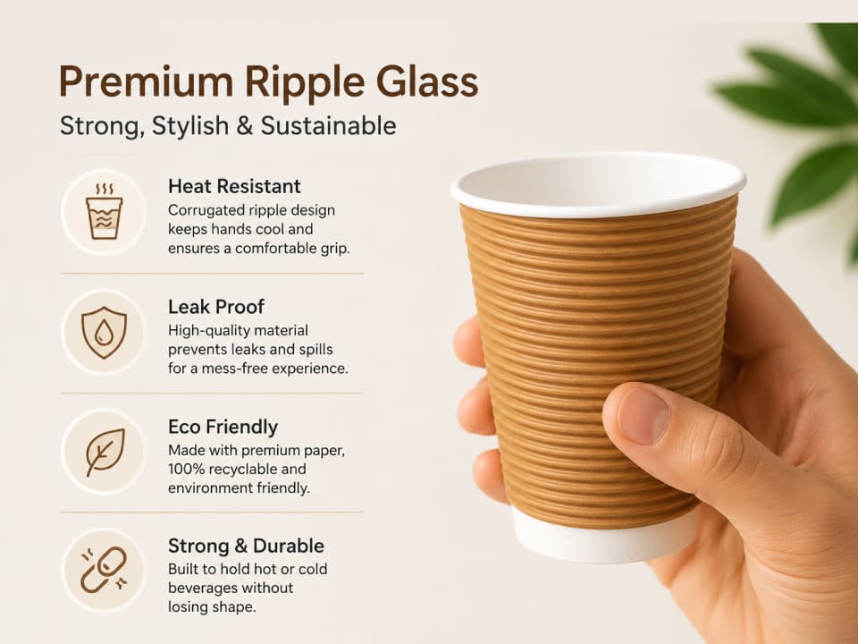 Disposable Ripple Glass for Hot Coffee - 150ml | 200ml | 250ml 4