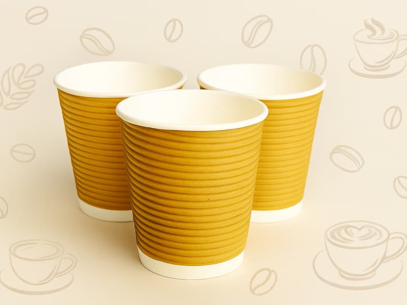 Disposable Ripple Coffee Glass | Paper Cups - 150ml | 200ml | 250ml 3