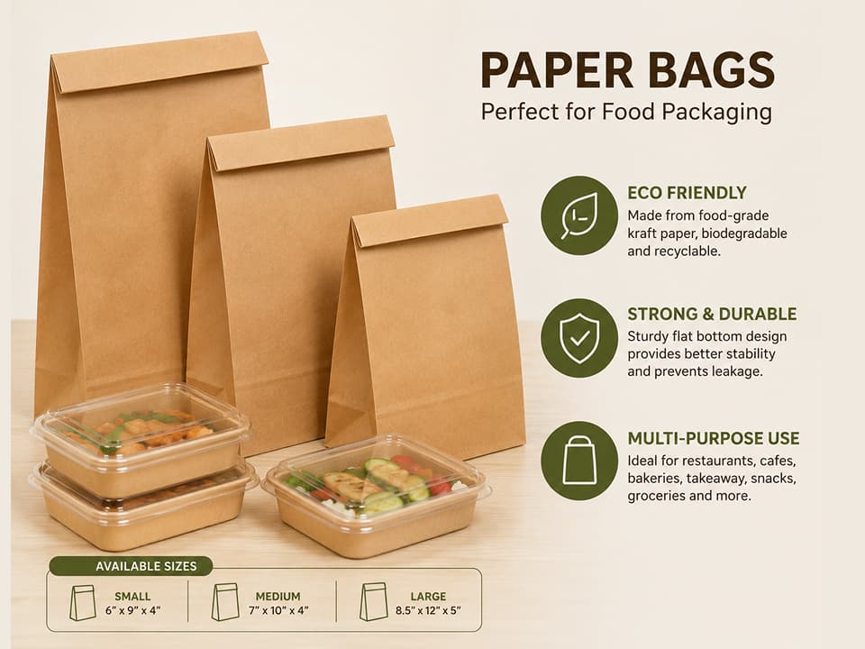 Flat Bottom Brown Paper Bag | SOS Paper bag | Paper Lifafa Wholesale 4