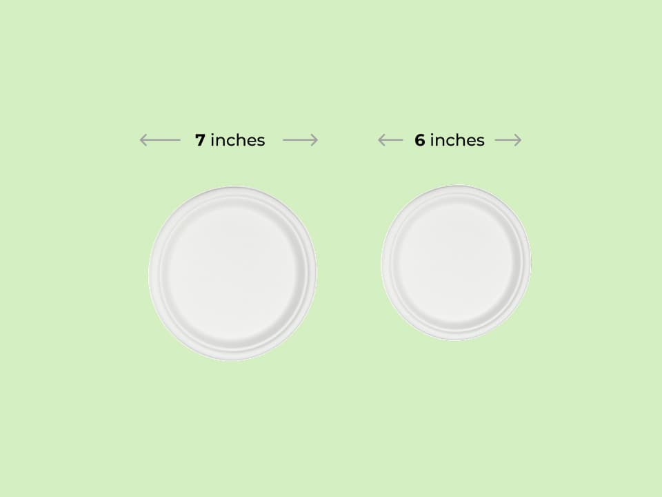 Sugarcane Bagasse Small Round Plates | Quarter Plates - 6 Inch | 7 Inch 2