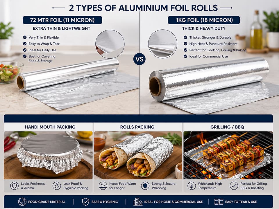 Food Wrapping Aluminium Foil Roll - 72 mtr | 1 kg 3