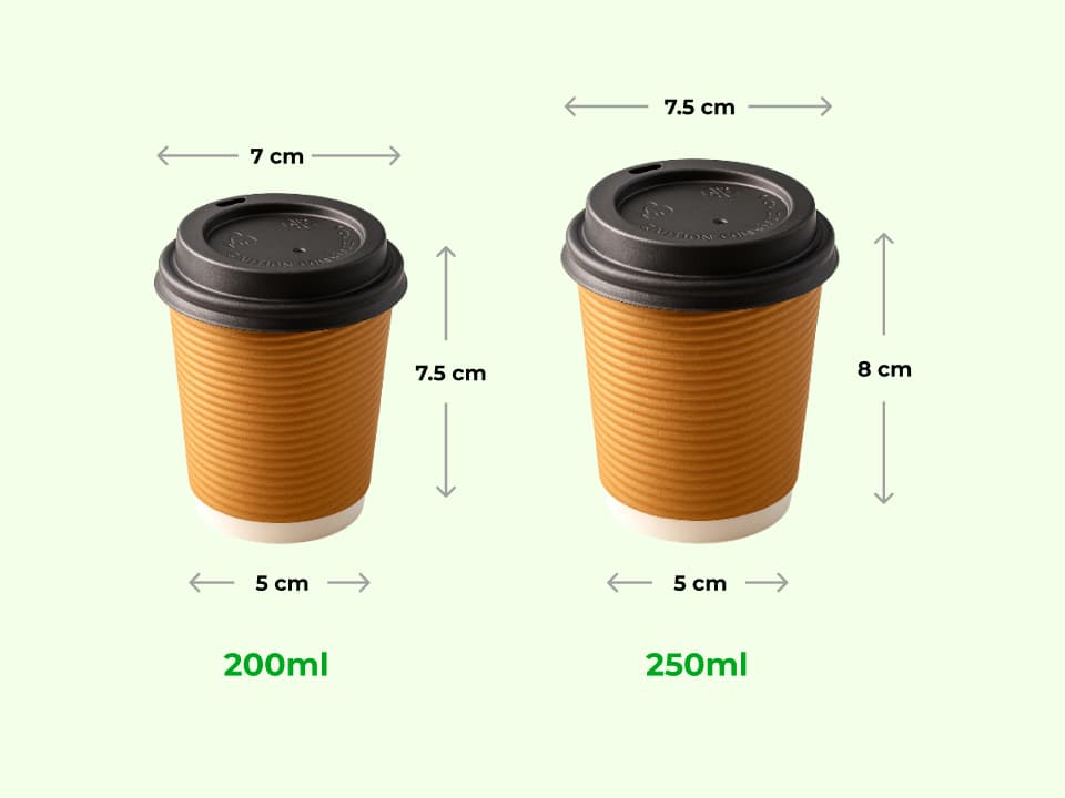 Disposable Ripple Coffee Cup with Sipper lid - 200ml | 250ml 2