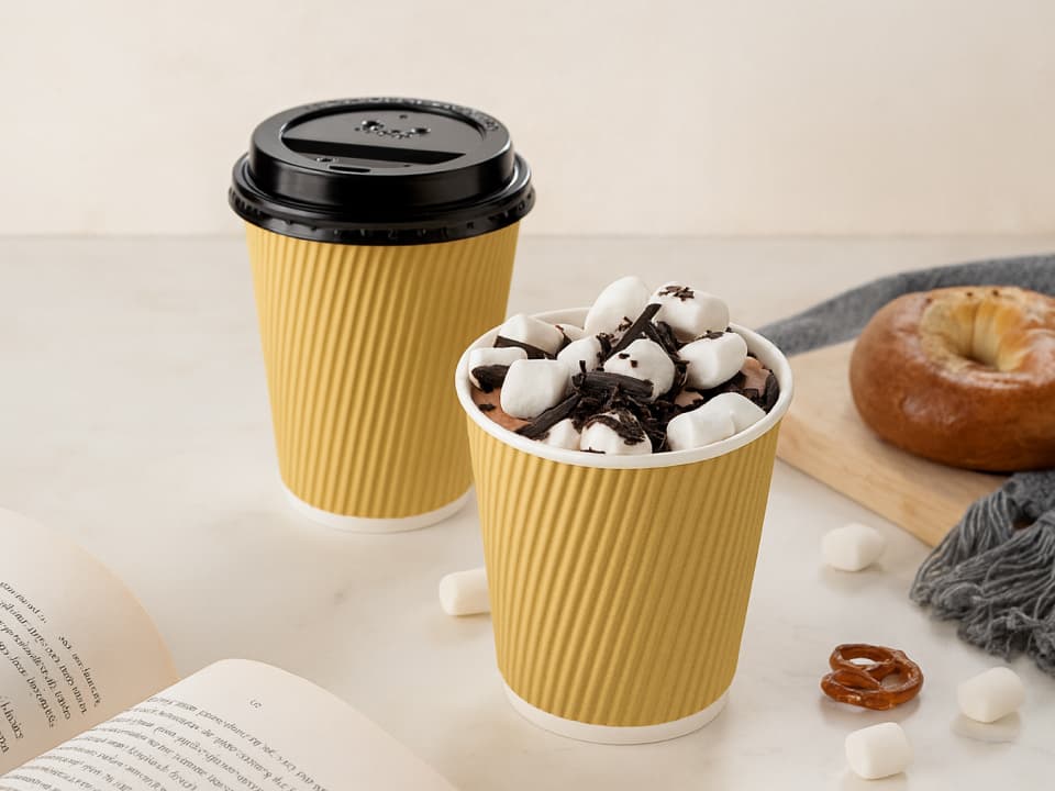 Disposable Ripple Coffee Cup with Sipper lid - 200ml | 250ml 3