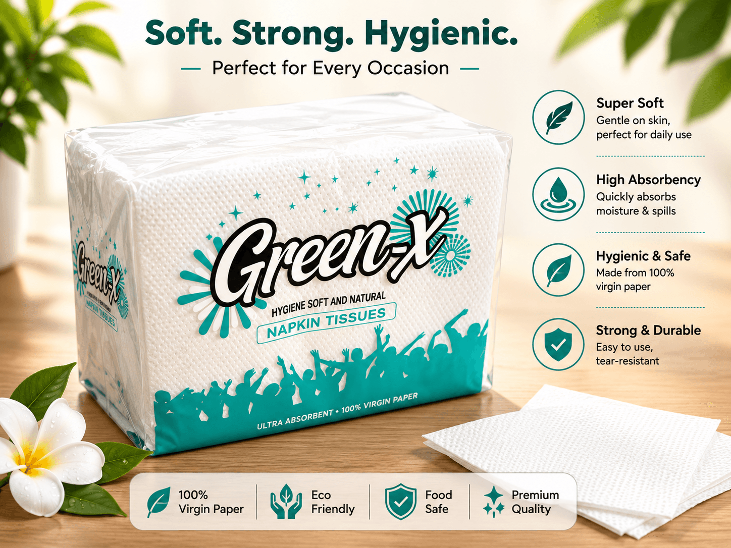 Buy Soft Quality Napkin Tissue Paper 1 ply 3