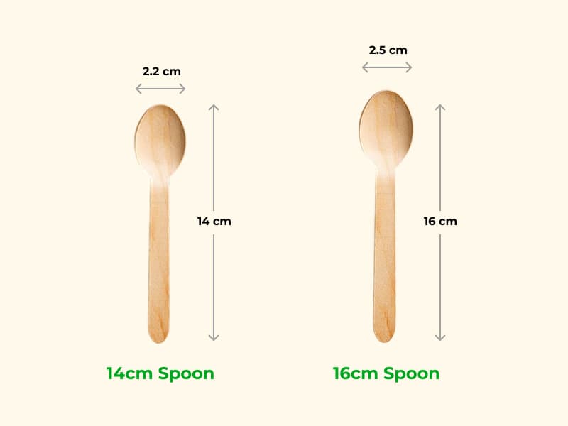 Disposable Wooden Spoons | 14 cm | 16 cm | Ecofriendly 2