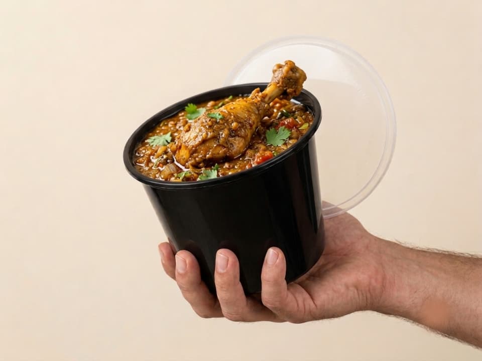 Black Round Food Container Large - 750ml | 1000ml 2