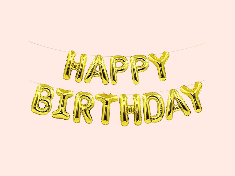 Happy Birthday Foil Balloon Letters for Decoration - Golden | Silver