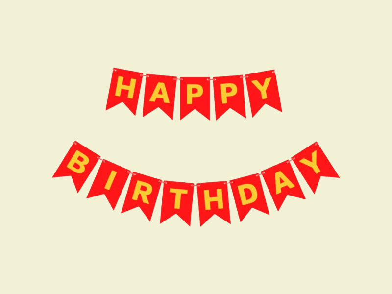 Happy Birthday Hanging Letter Banner for Decoration - Red | Pink | Yellow | Blue