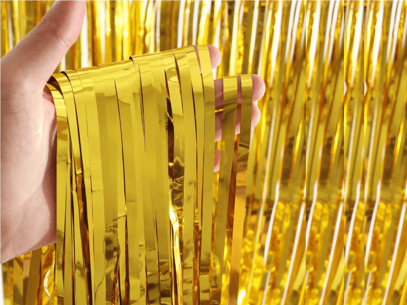 Birthday Decoration Foil Curtain for Background Wall - Golden | Silver 2