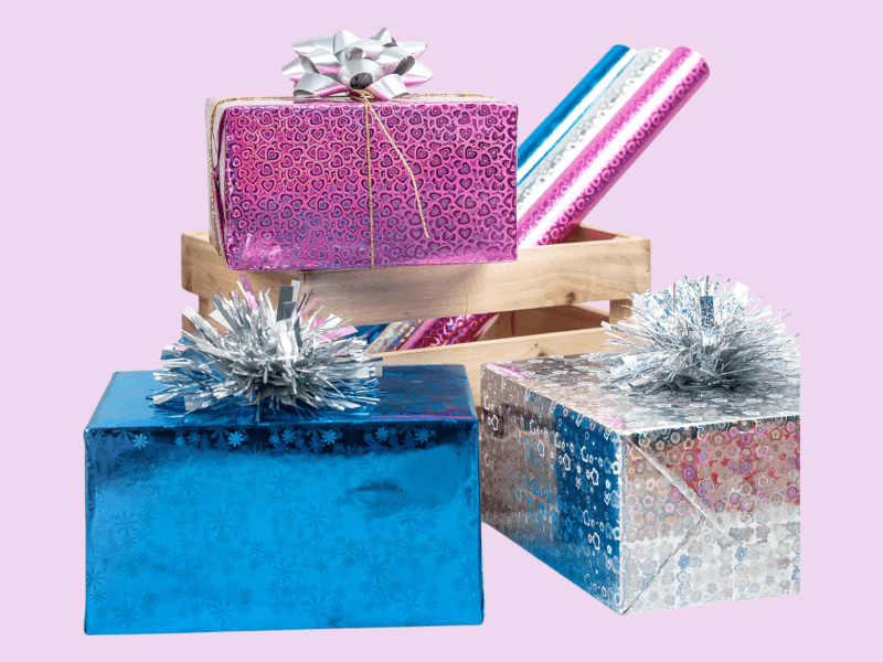Gift Wrapping Sheet in Plastic Holographic Metallic - 45cm x 65cm 3