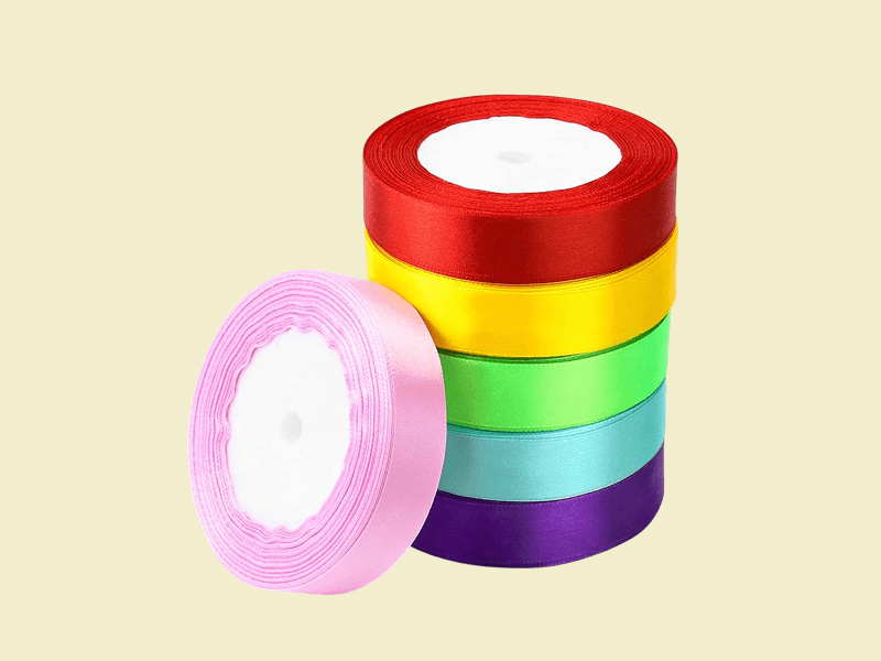 Glossy Nylon Decorative Gift Ribbon – Pack of 5 (1″ x 7m each)