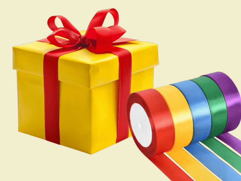 Glossy Nylon Decorative Gift Ribbon – Pack of 5 (1″ x 7m each) 3