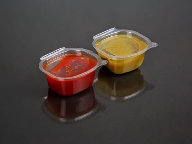 Transparent Hinged Sauce Dip Container - 35ml 2