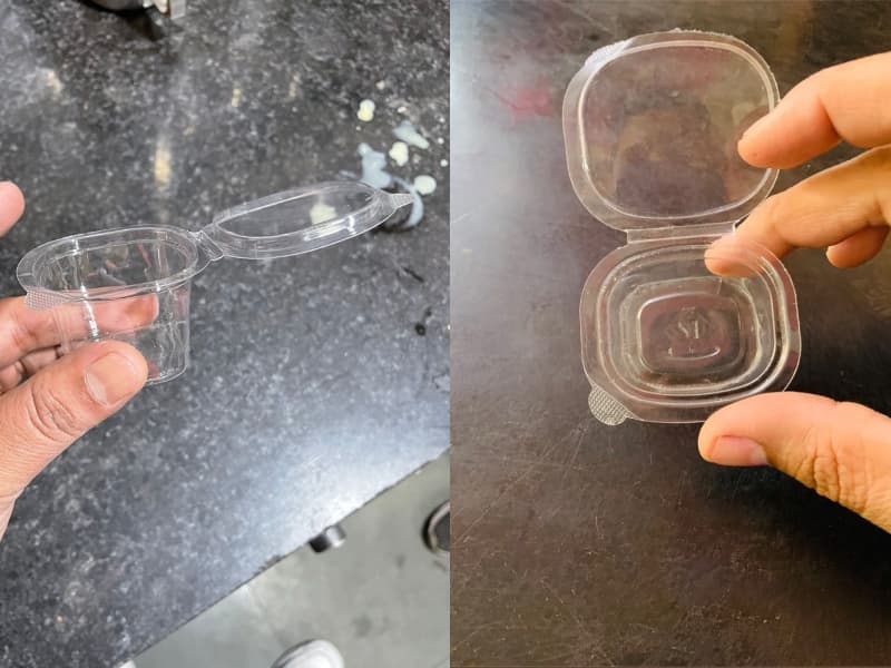 Transparent Hinged Sauce Dip Container - 35ml 3