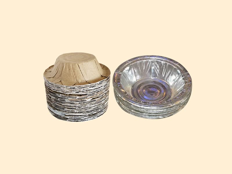 Disposable Silver Dona for Prasad/ Panipuri - 5 Inches