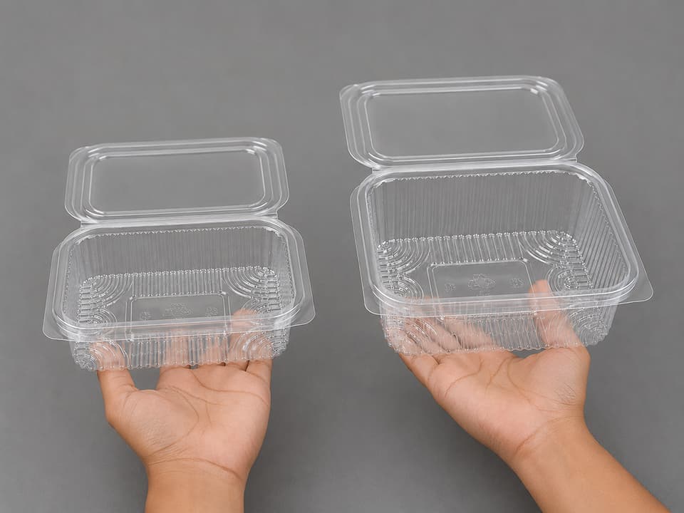 Transparent Plastic Hinge Container for Snacks & Sweets Packing 2