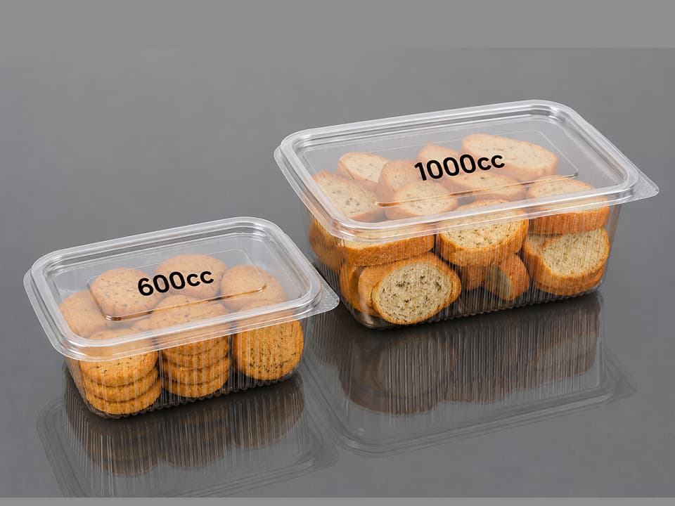 Transparent Plastic Hinge Container for Snacks & Sweets Packing 3