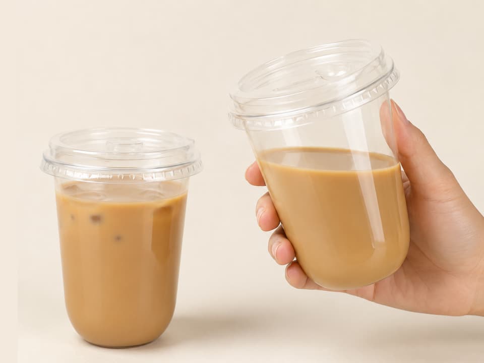 Transparent U Shaped PET Sipper glass with Lid - 350ml 2
