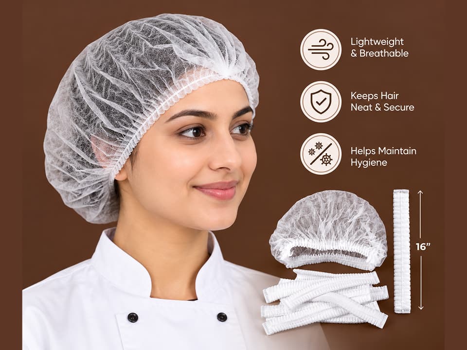Disposable Nonwoven White Hair Net Cap 3