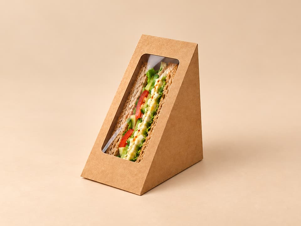 Triangle Sandwich Box Large Size for Jumbo Bread 1