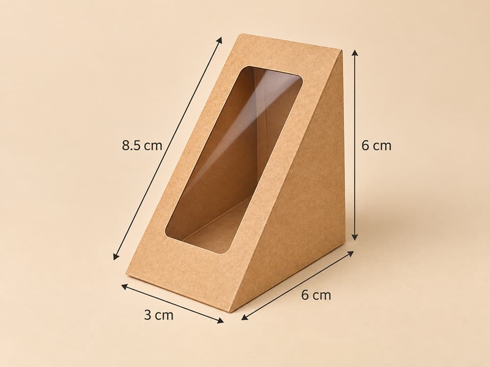 Triangle Sandwich Box Large Size for Jumbo Bread 2