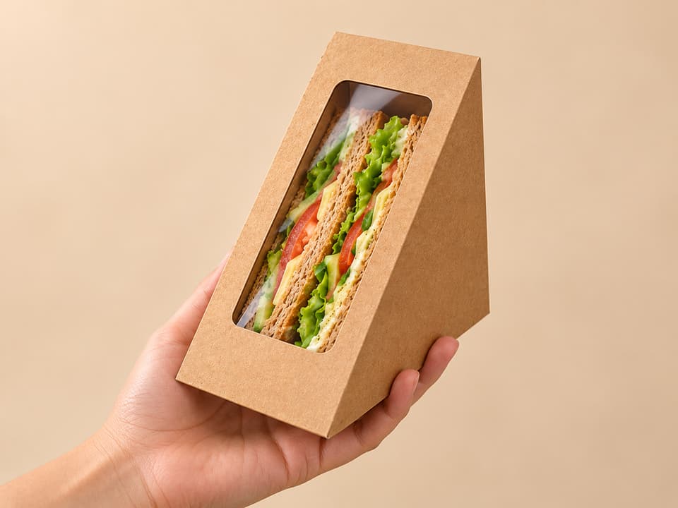Triangle Sandwich Box Large Size for Jumbo Bread 3
